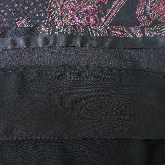 SiLK WooL Vintage Talbots Midi Skirt Dark Paisley Lined Side Zip A Line NO Slit - Picture 5 of 8